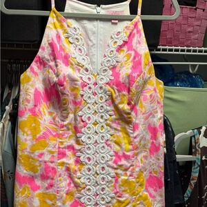 Lilly Pulitzer Floral Pink and Yellow tank